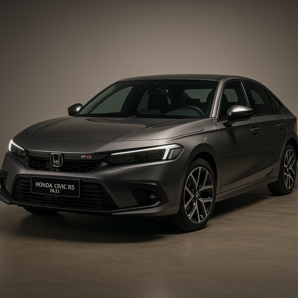 Honda Civic Turbo RS 2020 warna putih tampak 3/4 depan