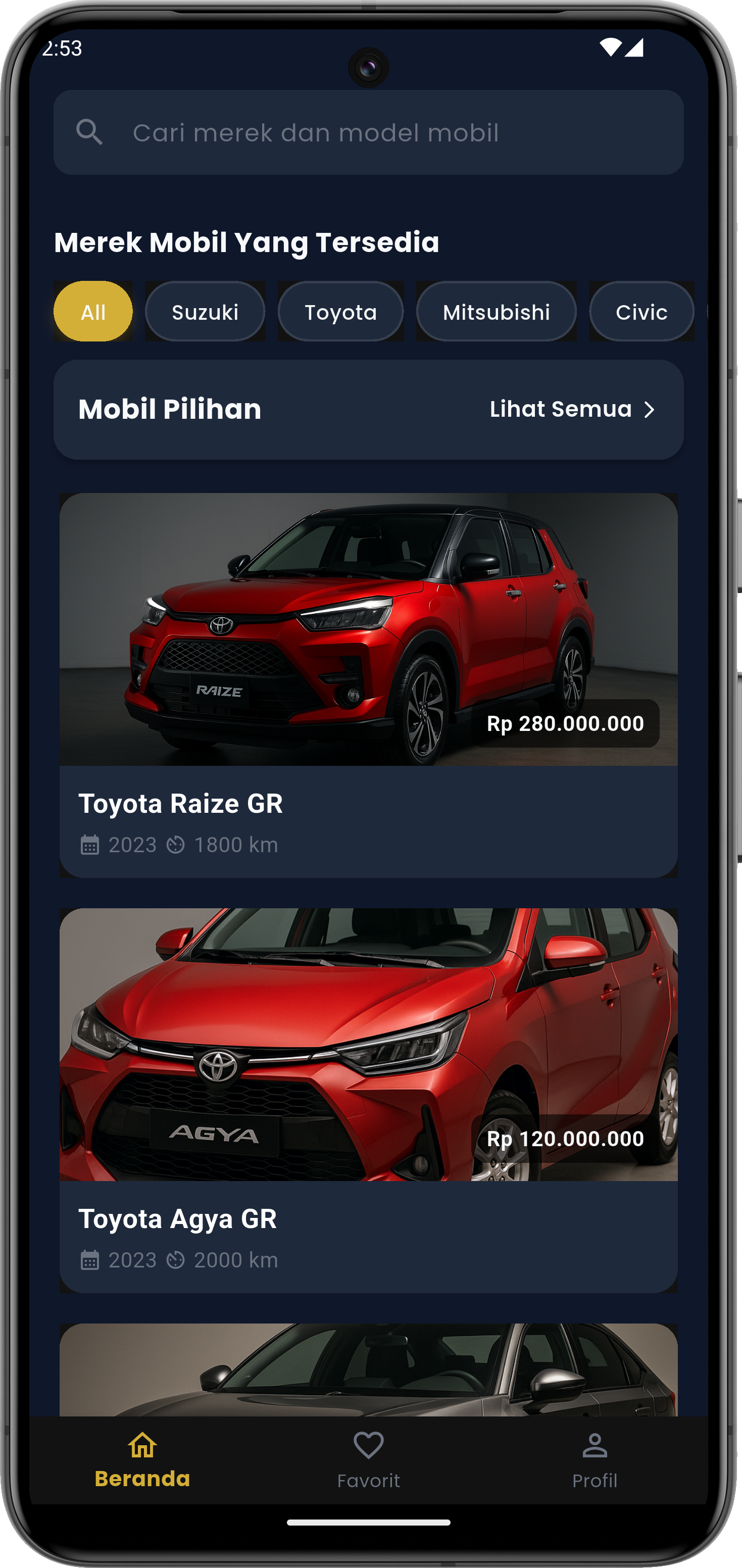 Dashboard pembeli - Prabu Motor